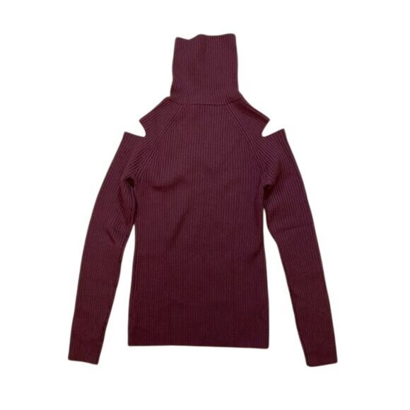 Theory Jemliss Evian Ribbed Turtleneck Sweater in Burgundy